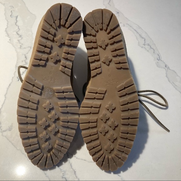 COACH Sz 8 Karson  Tan Suede Wedges Lace Up Booties - Picture 12 of 13